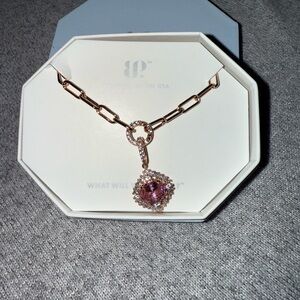 Rose Gold Necklace with Purple Gemstone